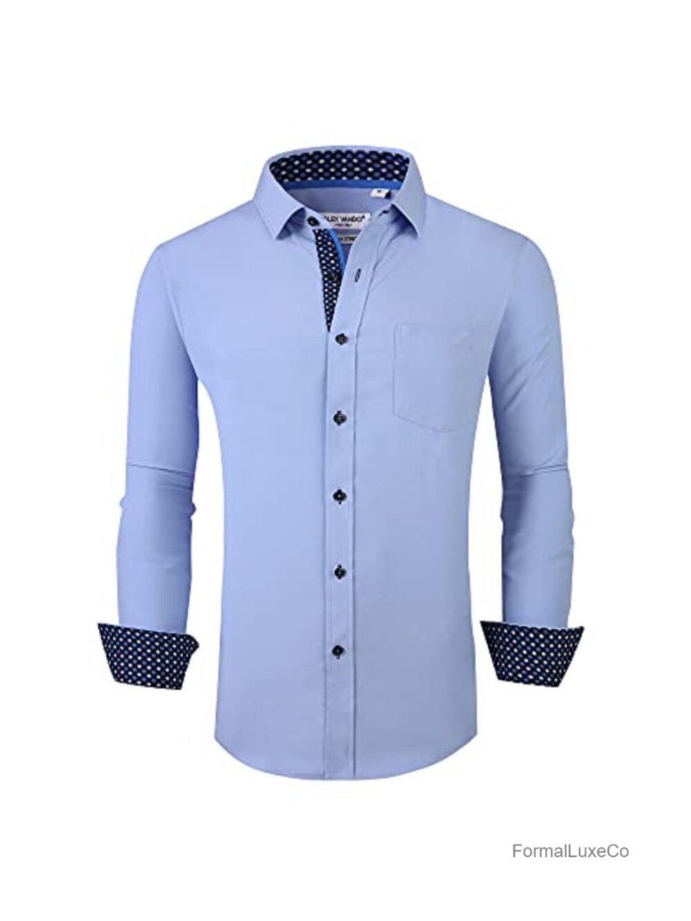 Men's Wrinkle Free 4-Way Stretch Button Down Shirt Regular Fit Long Sleeve